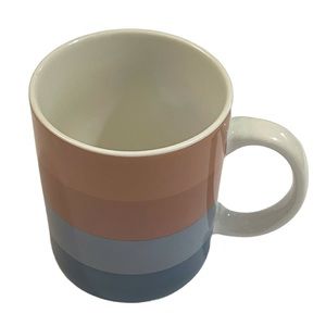 Society 6 Mug Stripped Mug Brown and Blue Stripes
